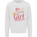 8th Birthday Girl 8 Year Old Princess Kids Sweatshirt Jumper White
