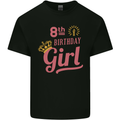 8th Birthday Girl 8 Year Old Princess Kids T-Shirt Childrens Black