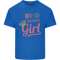 8th Birthday Girl 8 Year Old Princess Kids T-Shirt Childrens Royal Blue