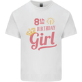 8th Birthday Girl 8 Year Old Princess Kids T-Shirt Childrens White