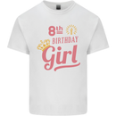 8th Birthday Girl 8 Year Old Princess Kids T-Shirt Childrens White