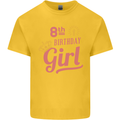 8th Birthday Girl 8 Year Old Princess Kids T-Shirt Childrens Yellow