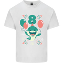 8th Shark Birthday 8 Years Old Kids T-Shirt Childrens White