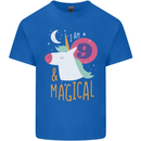 9 Year Old Birthday Girl Magical Unicorn 9th Kids T-Shirt Childrens Royal Blue