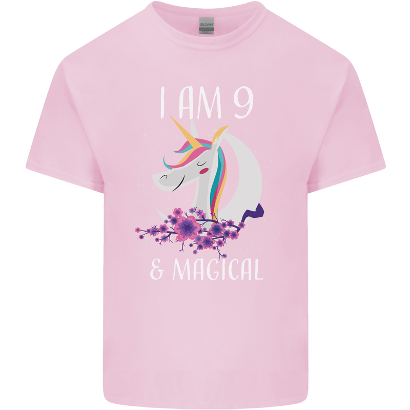 9 Year Old Birthday Magical Unicorn 9th Kids T-Shirt Childrens Light Pink