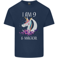 9 Year Old Birthday Magical Unicorn 9th Kids T-Shirt Childrens Navy Blue