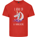 9 Year Old Birthday Magical Unicorn 9th Kids T-Shirt Childrens Red