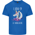 9 Year Old Birthday Magical Unicorn 9th Kids T-Shirt Childrens Royal Blue
