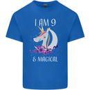 9 Year Old Birthday Magical Unicorn 9th Kids T-Shirt Childrens Royal Blue