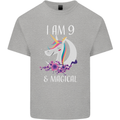 9 Year Old Birthday Magical Unicorn 9th Kids T-Shirt Childrens Sports Grey
