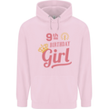 9th Birthday Girl 9 Year Old Princess Childrens Kids Hoodie Light Pink