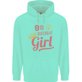 9th Birthday Girl 9 Year Old Princess Childrens Kids Hoodie Peppermint