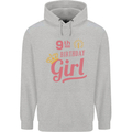 9th Birthday Girl 9 Year Old Princess Childrens Kids Hoodie Sports Grey