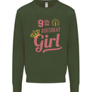 9th Birthday Girl 9 Year Old Princess Kids Sweatshirt Jumper Forest Green