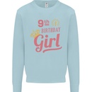 9th Birthday Girl 9 Year Old Princess Kids Sweatshirt Jumper Light Blue