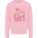 9th Birthday Girl 9 Year Old Princess Kids Sweatshirt Jumper Light Pink
