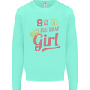 9th Birthday Girl 9 Year Old Princess Kids Sweatshirt Jumper Peppermint