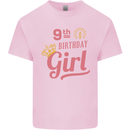 9th Birthday Girl 9 Year Old Princess Kids T-Shirt Childrens Light Pink