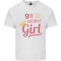 9th Birthday Girl 9 Year Old Princess Kids T-Shirt Childrens White