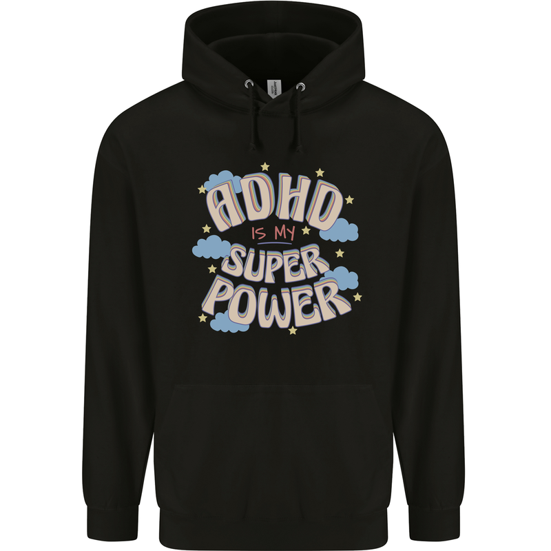 ADHD is My Superpower Childrens Kids Hoodie Black