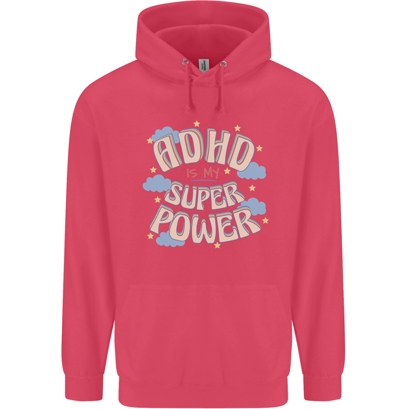 ADHD is My Superpower Childrens Kids Hoodie Heliconia