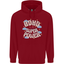 ADHD is My Superpower Childrens Kids Hoodie Red