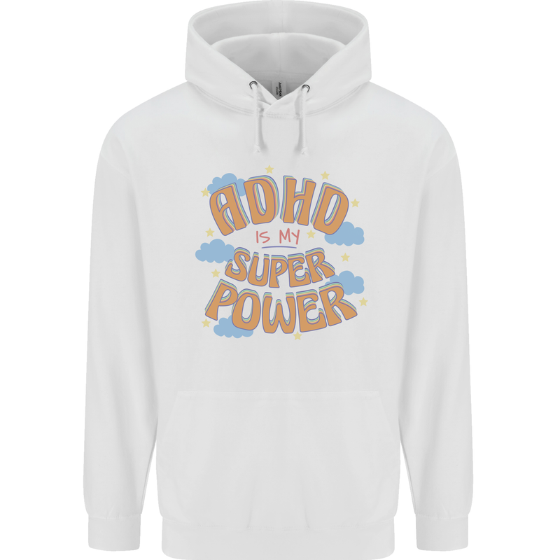 ADHD is My Superpower Childrens Kids Hoodie White