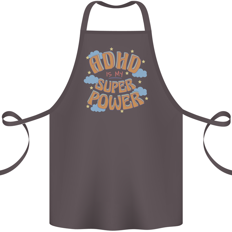 ADHD is My Superpower Cotton Apron 100% Organic Dark Grey