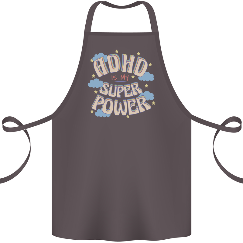 ADHD is My Superpower Cotton Apron 100% Organic Dark Grey