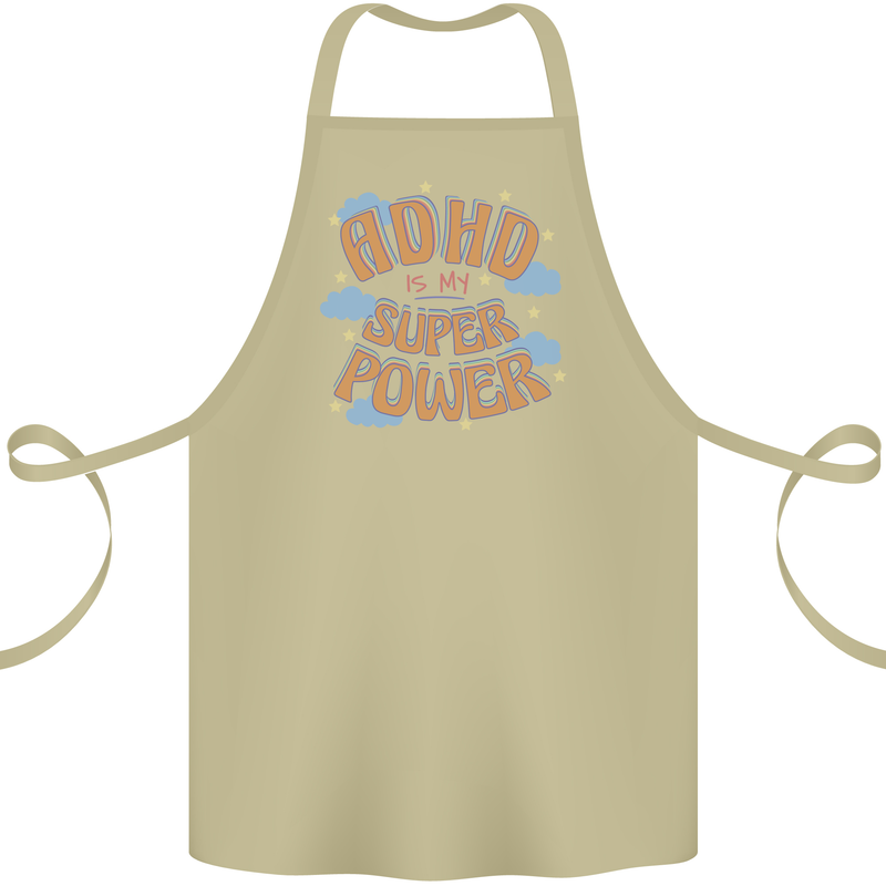 ADHD is My Superpower Cotton Apron 100% Organic Khaki