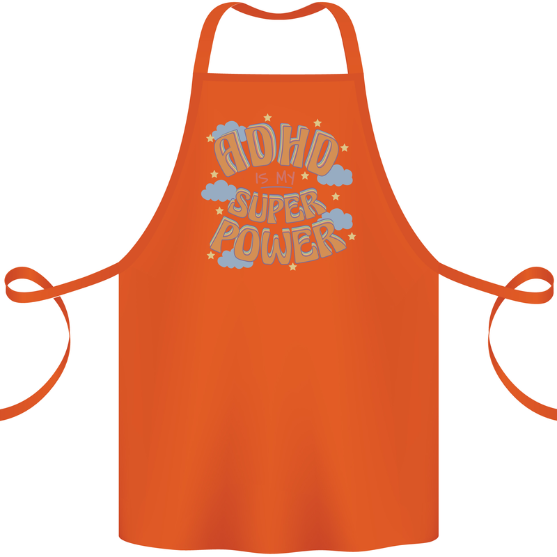 ADHD is My Superpower Cotton Apron 100% Organic Orange
