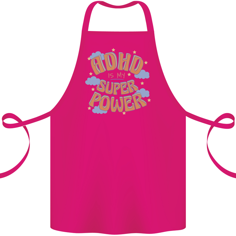 ADHD is My Superpower Cotton Apron 100% Organic Pink