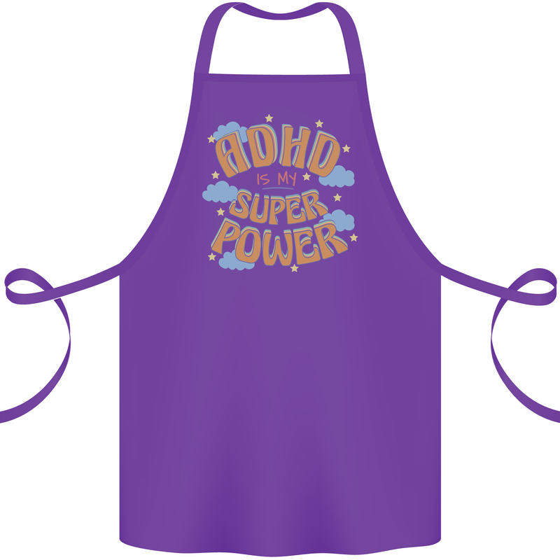 ADHD is My Superpower Cotton Apron 100% Organic Purple