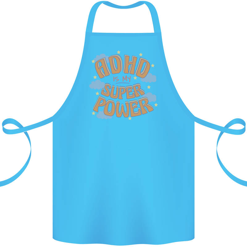 ADHD is My Superpower Cotton Apron 100% Organic Turquoise