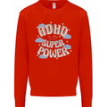 ADHD is My Superpower Kids Sweatshirt Jumper Bright Red