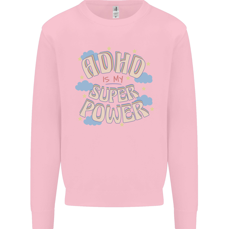 ADHD is My Superpower Kids Sweatshirt Jumper Light Pink