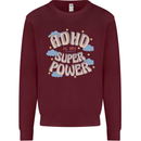 ADHD is My Superpower Kids Sweatshirt Jumper Maroon
