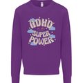 ADHD is My Superpower Kids Sweatshirt Jumper Purple