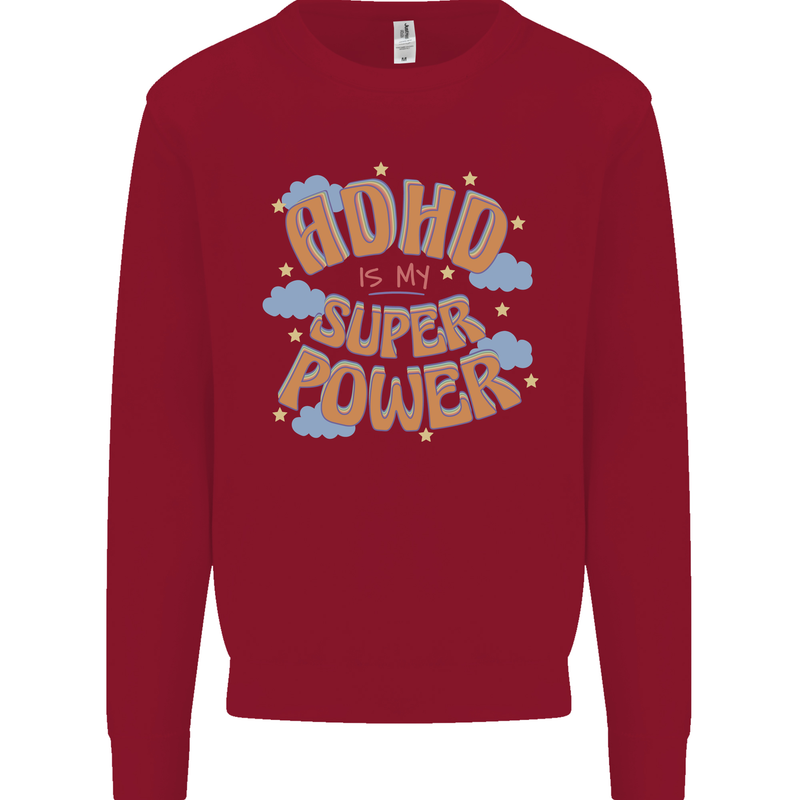 ADHD is My Superpower Kids Sweatshirt Jumper Red