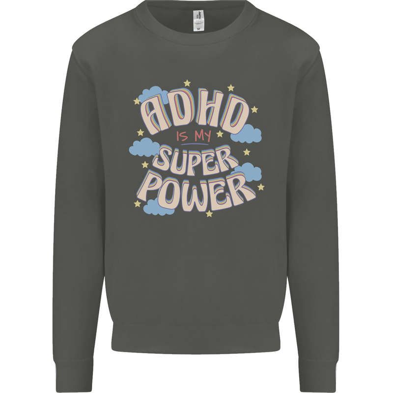 ADHD is My Superpower Kids Sweatshirt Jumper Storm Grey