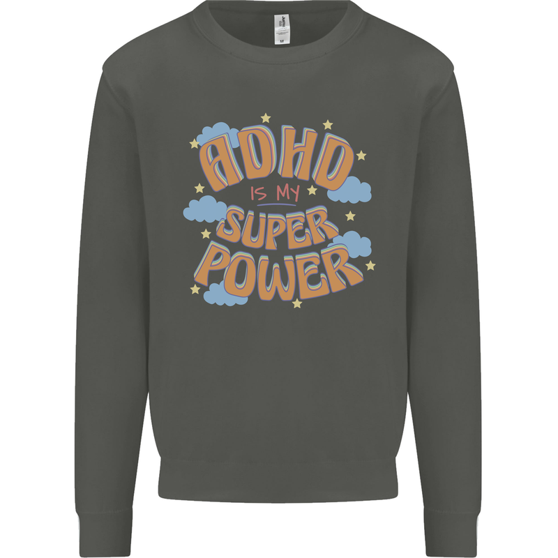 ADHD is My Superpower Kids Sweatshirt Jumper Storm Grey
