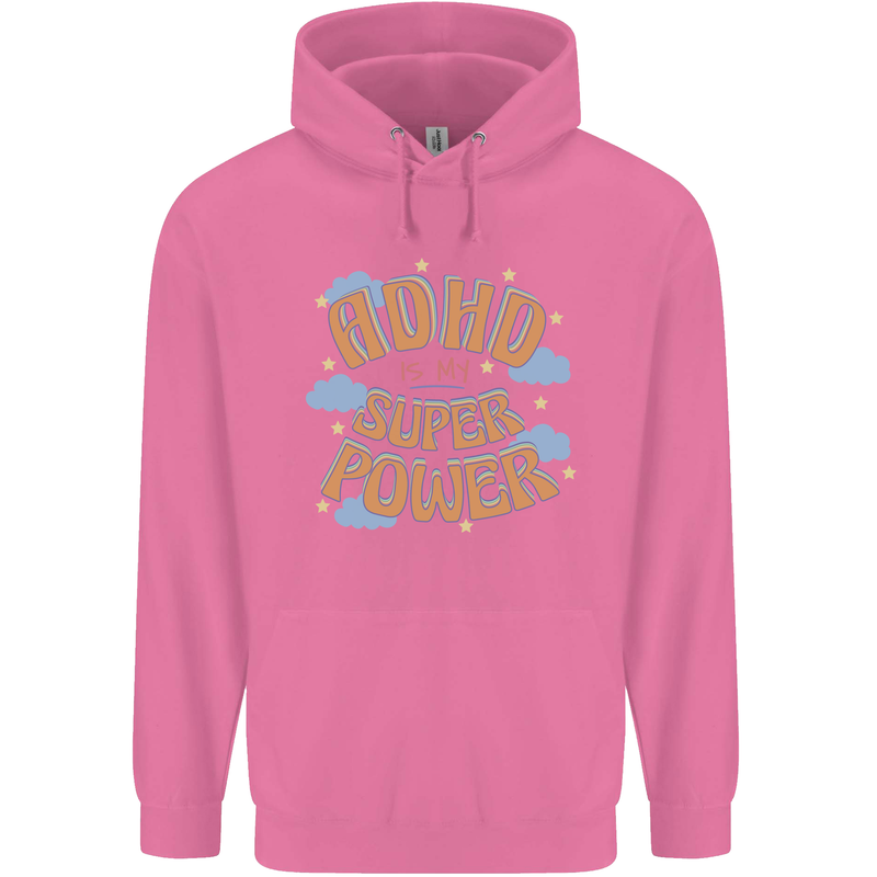 ADHD is My Superpower Mens 80% Cotton Hoodie Azelea