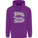 ADHD is My Superpower Mens 80% Cotton Hoodie Purple