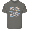 ADHD is My Superpower Mens Cotton T-Shirt Tee Top Charcoal