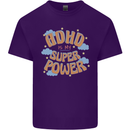 ADHD is My Superpower Mens Cotton T-Shirt Tee Top Purple