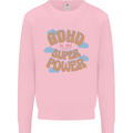 ADHD is My Superpower Mens Sweatshirt Jumper Light Pink