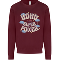 ADHD is My Superpower Mens Sweatshirt Jumper Maroon