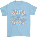 ADHD is My Superpower Mens T-Shirt 100% Cotton Light Blue