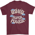 ADHD is My Superpower Mens T-Shirt 100% Cotton Maroon