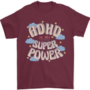 ADHD is My Superpower Mens T-Shirt 100% Cotton Maroon